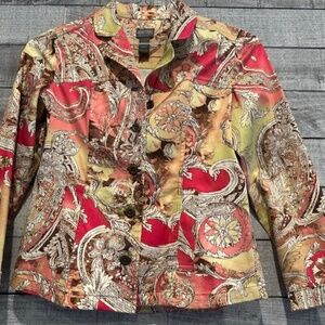Chico's Blazer, Size O, Multi-Color Print